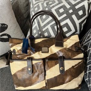 Dooney & Bourke Lg Hobo June Bag Zebra Design